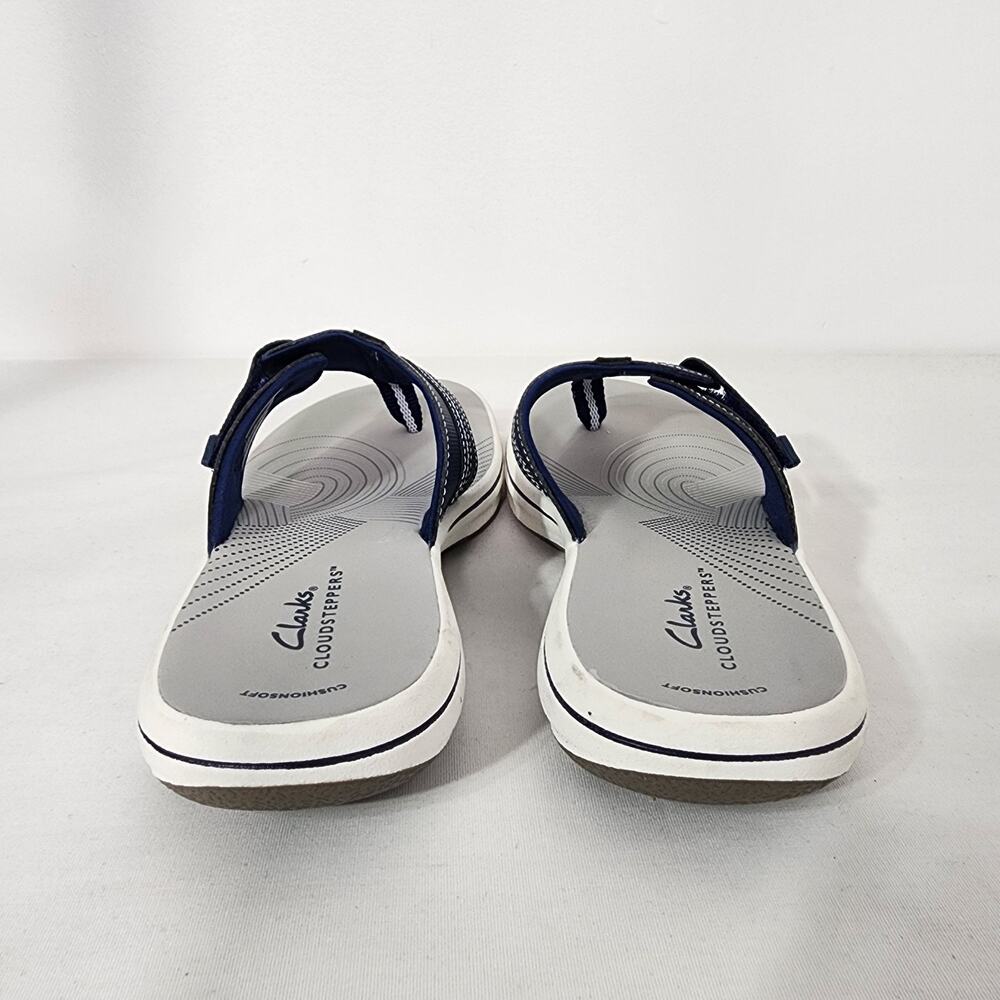 Clarks Cloudsteppers Women's Brinkley Jazz Flip Flops Sandals Navy 7M Slip On - Picture 4 of 10